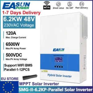 EASUN 4KW 6.2KW 11KW Hybrid Solar Inverter 48V 24V 230V 160A MPPT Solar Controller PV 500V Off Grid Inverter With WIFI Parallel - AliExpress 13 - Color : SMG-II-6.2KW48V-WIFI-Parallel - Ships From : PL