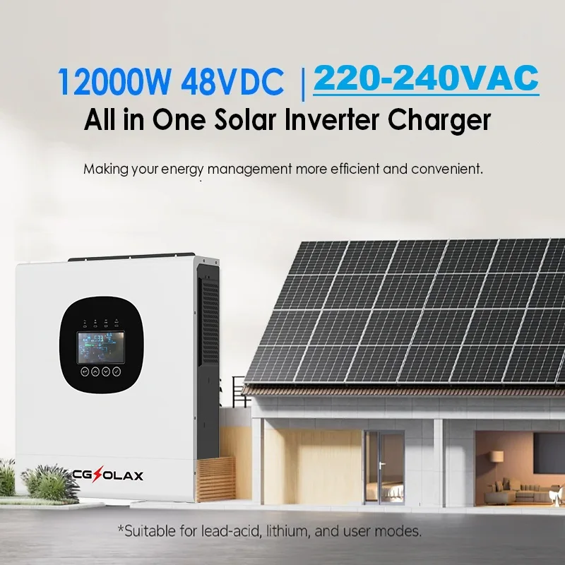 ECGSOLAX 12KW 48V Hybrid Solar Inverter 160A MPPT Pure Sine Wave Solar PV Inverter Max 500V 48V 230Vac - AliExpress 13 - Color : 12KW 48V - Ships From : france