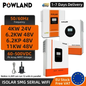 POWLAND 11KW 6.2KW 4KW Hybrid Solar Inverter 48V 24V 230V With Max 160A 120A MPPT Charge Controller PV Max 500V Support BMS EU - AliExpress 13 - Color : SMS 5KW 24V WIFI