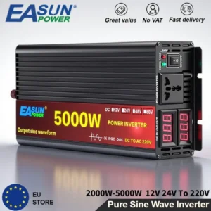 EASUN 3000W 4000W 5000W Pure Sine Wave Car Inverter DC 12V 24V AC 220V 50Hz Power Inverter Converter With LED Display NO TAX - AliExpress 34 - Color Name : 4000W-12V - Ships From : Poland