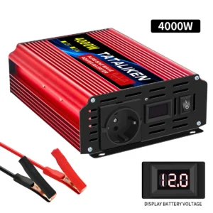 3000W Pure Sine Wave Power Inverter 12V to 230V 240V Car Converter Adapter with EU Outlets and Cooling Fan - AliExpress 13 - Color : 4000W 12V - Socket Type : Europe - Output Voltage : 220-240V 50HZ - Ships From : China Mainland