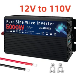 Pure Sine Wave Inverter 12V 220V/110V 1000W 1600W 2200W 3000W 4000W 5000W DC To AC Power Voltage Converter Car Solar Inverter - Color Name : 5000W 12V 110V