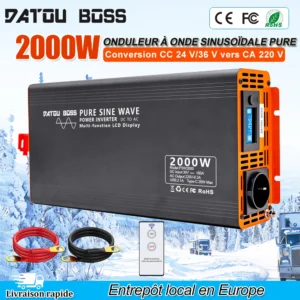 DATOUBOSS 2000W Pure Sine Wave Power Inverter 36V/24V DC to AC 220V Power Converter for Trucker Car Inverter with LCD USB Type C - AliExpress 13 - Color : 2000W output power - Socket Type : Europe - Input Voltage : DC24V with USB C - Output Voltage : AC 220V 50Hz - Ships From : GERMANY