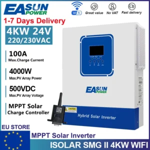 EASUN 6200W 2000W Hybrid Solar Inverter 12V 48V MPPT 120A Battery Charger Controller Pure Sine Wave Off Grid Inverter With WIFI - AliExpress 13 - Color : SMG II 4KW 24V WIFI - Ships From : PL