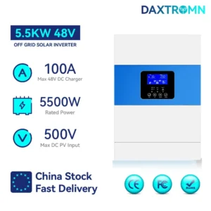 Daxtromn 10.2KW 8.2KW 6.2KW 4.2KW 3KW 1KW Solar Hybrid Inverter 12V 24V 48V 220V 500VDC 160A MPPT Pure Sine Wave Solar inverter - AliExpress 15 - Color : 5.5KW 48V No Wifi