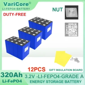 3.2V 360Ah 340Ah Lifepo4 Rechargeable Battery Lithium Iron Phosphate Travel Solar RV Campers 12v 24v batteries Grade A Tax Free - Color : 3.2V 320Ah 12pcs