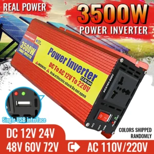 1000W-3500W Intelligent Inverter 12V 24V 48V to 110V 220V DC to AC with Single USB Interface and Alligator Clip Cable - AliExpress 13 - Color : 1000W - Socket Type : Universal - Input Voltage : 24V - Output Voltage : 110V
