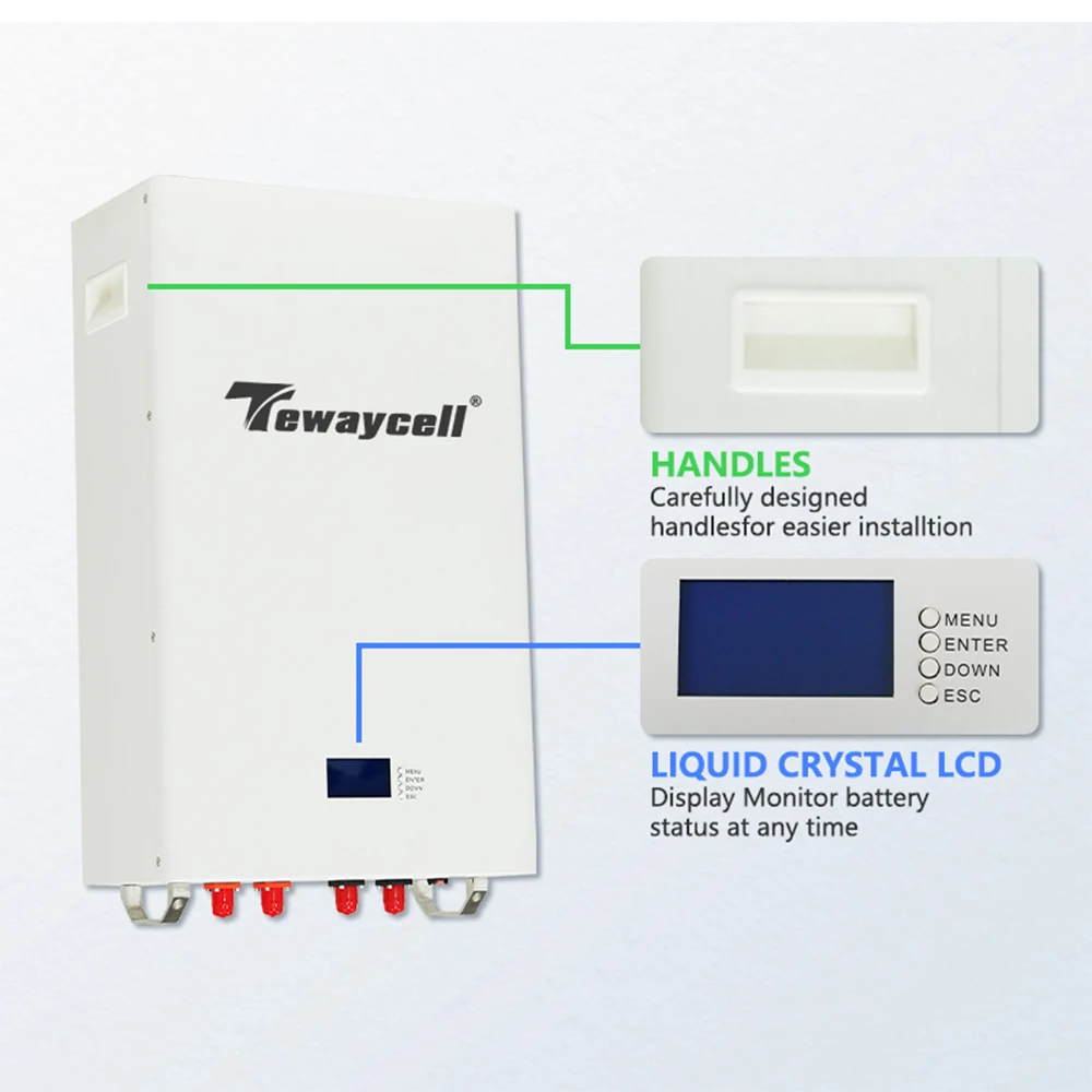 Tewaycell 48V 100Ah 200Ah Powerwall 5KWh 10KWh LiFePO4 Battery Pack With RS485 CAN 6000 Cycles Built-in BMS Solar System NO TAX - AliExpress 44 - Color : 16S-100AH-5.1KWh - Ships From : China Mainland - Image 3