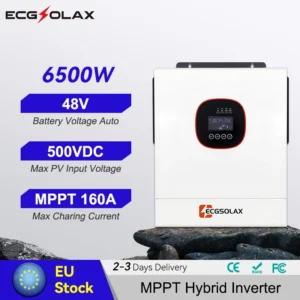 ECGSOLAX 6.5KW Solar Hybrid Inverter 48V 220Vac With MPPT 120A 160A Hybrid Solar Inverter Built-in WIFI - AliExpress 13 - Output Voltage : 220-240V - Ships From : france - Input Voltage : 48V