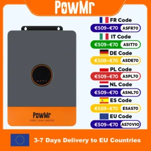 PowMr 12KW Hybrid Solar Inverter 48V 220V 3 Phase Inverter On Off Grid Dual MPPT Output with MPPT 260A Charger Parallel Up to 6 - AliExpress 13 - Color : 12KW with WIFI - Output Voltage : 230V 400V - Ships From : GERMANY