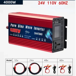 4000W 5000W Inverter 12V 220V 24V 110V Pure Sine Wave Inverter DC To AC Portable Power Voltage Converter Solar Car Inverter - AliExpress 34 - Color Name : 4000W 24V 110V 60HZ