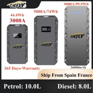 GKFLY 3000A 5000A 9000A Car Jump Starter Power Bank Portable 12V Starting Device Power Car Battery Booster Buster for 10.0L 8.0L - AliExpress 34 - Color : 3000A 18000mAh - Ships From : Poland