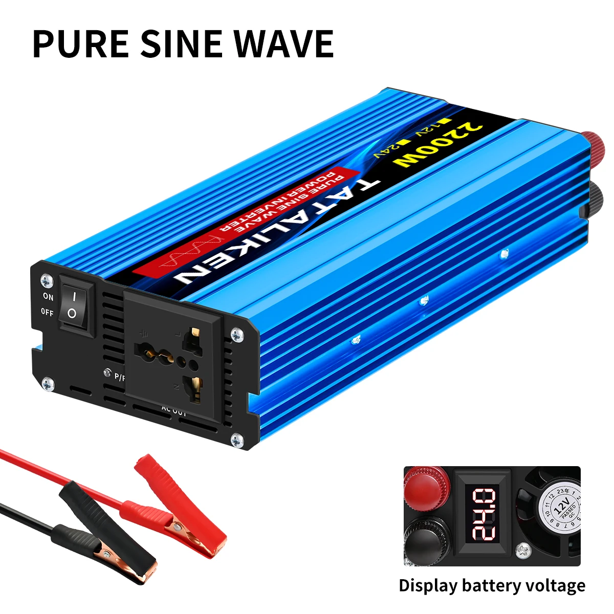 Pure Sine Wave Inverter 1000W-4000W DC 12V and 24V to AC 220V 50hz Power Inverter Charger Adapter Universal Socket - AliExpress 34 - Color Name : 24V2200W 220V