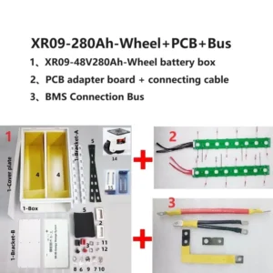 XR09-48V280AH DIY Kit Lifepo4 Lithium Battery BOX 48V 15KWH With EVE CATL 280AH 302AH JK BMS Solar Home Energy Storage system - AliExpress 44 - Color : XR09-280wheelPCB BUS - Ships From : China Mainland