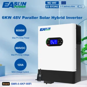 EASUN 6.2KW 4.2KW MPPT Hybrid Solar Inverter 48V PV Power 6500W Off Grid Built-in Solar Charger Controller 120A Pure Sine Wave - AliExpress 13 - Color : SMR-II-6.2KP-Parallel - Output Voltage : 220-240V - Ships From : france