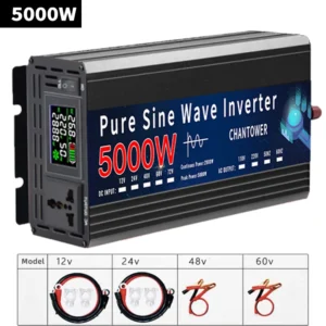 Pure Sine Wave Inverter 12V 220V 110V 2000W 4000W 5000W DC To AC 50Hz 60Hz Portable Power Voltage Converter Car Solar Inverter - AliExpress 13 - Color : 5000W - Socket Type : Universal - Input Voltage : 12V - Output Voltage : 220V 60HZ