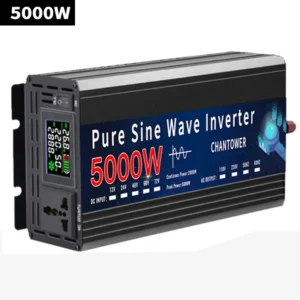 Pure Sine Wave Inverter DC 12V/24V/48V/60V/72V to AC 220V/110V 1000W 2000W 3000W 4000W 5000W Power Converter Car Solar Inverter - Color : 5000W - Socket Type : Universal - Color : 5000W - Input Voltage : 12V - Output Voltage : 220V 50HZ