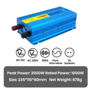 Lvyuan Pure Sine Wave Inverter 2000W DC 12V 24V  to AC 220V 240V Continuous Power 2000W Inverter - AliExpress 34 - Color Name : 12V 2000W EU - Ships From : Poland