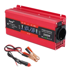 Power Inverter 1500W/2000W/2600W LCD Display DC 12V to AC 220V Solar 2 USB Car Transformer Convert EU Socket Modified Sine Wave - AliExpress 34 - Color Name : 2000W Red - Ships From : Poland