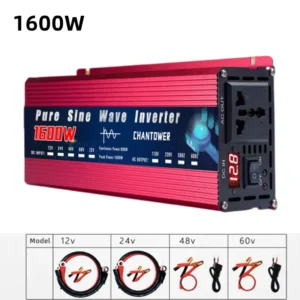 Pure Sine Wave Inverter 12V 220V 110V 2000W 4000W 5000W DC To AC 50Hz 60Hz Portable Power Voltage Converter Car Solar Inverter - AliExpress 13 - Color : 1600W - Socket Type : Universal - Input Voltage : 12V - Output Voltage : 220V 50HZ