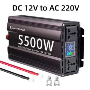 Pure Sine Wave Inverter 12V 220V 2000W/3000W/4400W/5500W DC to AC Converter Car Power Solar Inverter with Fast Charging USB C - AliExpress 34 - Color Name : 5500W 12V (No USB)