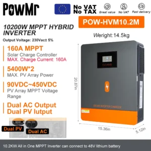 PowMr 6.2KW/4.2KW/3.2KW/2KW/2KW Hybrid Solar Inverters 48V 24V 12V 220VAC Photovoltaic Pure Sine Wave MPPT 120A 80A Solar Controller - AliExpress 13 - Color : 10.2KW 48V - Output Voltage : 220-240V - Ships From : france - Input Voltage : With WIFI