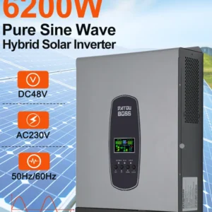 DATOUBOSS 3000W 5000W 6200W hybrid solar inverter 24V 48V 230v Pure Sine Wave Solar inverter 100A 150A MPPT controller - AliExpress 13 - Color : DT-48V6200W-EU - Output Voltage : 230V - Ships From : Australia