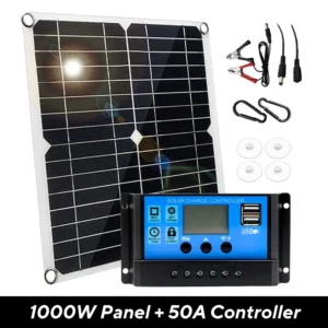 1000W Solar Panel 12V Solar Cell 10A-100A Controller Solar Plate Kit For Phone RV Car Caravan Home Camping Outdoor Battery - AliExpress 13 - Color : With 50A Controller