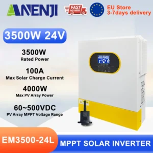 ANENJI 3.5KW 6.2KW 11KW Hybrid Solar Inverter MPPT Output 230VAC On/Off Grid Solar Inverter PV 60-500V Works Without Batteries - AliExpress 13 - Color : EM3500-24L - Output Voltage : 220-240V - Ships From : Poland