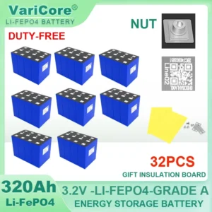 3.2V 360Ah 340Ah Lifepo4 Rechargeable Battery Lithium Iron Phosphate Travel Solar RV Campers 12v 24v batteries Grade A Tax Free - Color : 3.2V 320Ah 32pcs