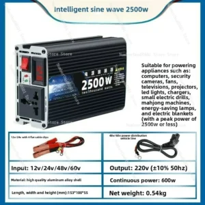 High - Power 12V/24V/48V/60V to 220V Modified Sine Wave Car Inverter for Vehicles - AliExpress 15 - Color : 12V to 220V 2500W