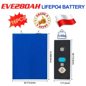 LiFePO4 Grade A Battery EVE 280AH 8000 Cycles 3.2V Rechargeable Lithium Iron Phosphate Cell DIY 12V 24V 48V RV Vans Golf Cart - AliExpress 44 - Color : 16PCS 280AH - Ships From : Poland