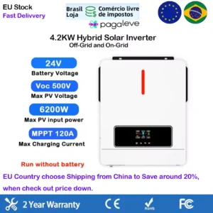 10.2KW 6.2KW 6200W 3600W Solar Hybrid Inverter with MPPT Solar Charger Controller DC 48v 24V to AC 220v 230v can no Battery work - AliExpress 13 - Color : ECO-4.2KW-24VDC - Output Voltage : 110-120V - Ships From : brazil - Input Voltage : With WIFI