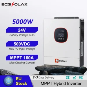 ECGSOLAX 5KW Hybrid Solar invert Pure Sine have 24V V Off Grid Inverter 160A 120A Mppt Solar Controller With WIFI - AliExpress 13 - Output Voltage : 220-240V - Ships From : france - Input Voltage : 24V
