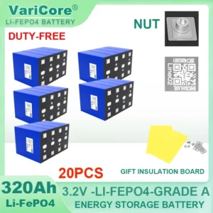 3.2V 360Ah 340Ah Lifepo4 Rechargeable Battery Lithium Iron Phosphate Travel Solar RV Campers 12v 24v batteries Grade A Tax Free - Color : 3.2V 320Ah 20pcs