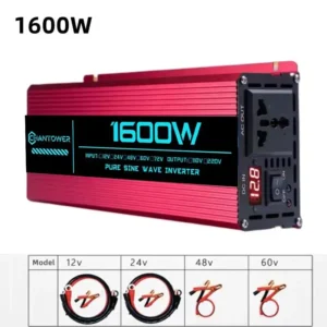 Pure Sine Wave Inverter DC 12v/24v/48v/60v/72v To AC 110v/220v 6000W 5000W 4000W 3000W 1600W Converter Car Solar Power Inverter - AliExpress 13 - Color : 1600W - Input Voltage : 12V - Output Voltage : 220V 50Hz