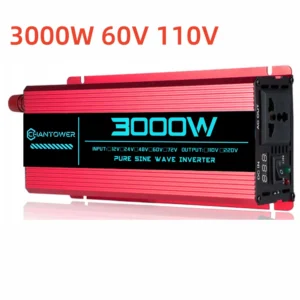 Pure Sine Wave Inverter DC 60V To AC 220V/110V 1000W 1600W 3000W 4000W 5000W 6000W Power Converter Car Solar Inverter - Color Name : 3000W 60V 110V