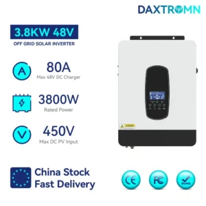 Daxtromn 10.2KW 8.2KW 6.2KW 4.2KW 3KW 1KW Solar Hybrid Inverter 12V 24V 48V 220V 500VDC 160A MPPT Pure Sine Wave Solar inverter - AliExpress 15 - Color : 3.8KW 48V No Wifi