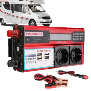 4000W Portable Car Power Inverter DC 12V To 220V 230V Pure Sine Wave Inverter Converter, With 4 USB EU Socket Charge And An LED - AliExpress 34 - Color Name : 4000W - Ships From : france