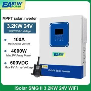 EASUNPOWER Hybrid Solar Inverter 6200W Pure Sine Inverter 120A MPPT Solar Charge Controller 48V 220V PV Input 500V With Wifi - AliExpress 13 - Color : SMG II 3.2KW Wifi - Ships From : Australia