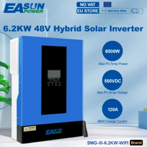 EASUN Hybrid Solar Inverter 6200W Pure Sine 230Vac Off Grid MPPT Photovoltaic Solar Inverter 120A Solar Charger PV 6500W 500VDC - AliExpress 13 - Color : SMG-III-6.2KW-WIFI - Output Voltage : 220-240V - Ships From : Poland