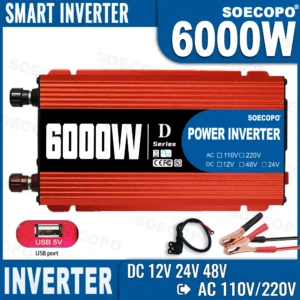 6000W Portable Smart Inverter 12V/24V/48V to 110V/220V AC with USB Port & Alligator Clamps for RVs Trucks Worldwide CE Certified - AliExpress 13 - Output Voltage : 220V 50Hz - Input Voltage : 48V
