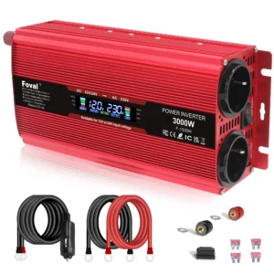 Power Inverter 1500W/2000W/2600W LCD Display DC 12V to AC 220V Solar 2 USB Car Transformer Convert EU Socket Modified Sine Wave - AliExpress 34 - Color Name : 3000W Red - Ships From : Poland