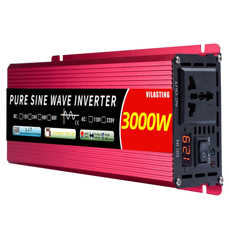 Portable Pure Sine Wave Inverter 1000W-5000W 12V to 220V 50HZ DC-AC Car Solar Power Converter High Frequency Inverter for Tra - AliExpress 34 - Color Name : 3000W 12V 220V 50HZ