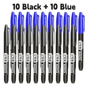 6 PCS Permanent Marker Pen Manga Drawing Markers Black Blue Red Waterproof Ink Sketch Pens Stationery Art School Supplies - AliExpress 21 - Color : 10 Black 10 Blue
