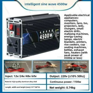 High - Power 12V/24V/48V/60V to 220V Modified Sine Wave Car Inverter for Vehicles - AliExpress 15 - Color : 60V to 220V 4500W