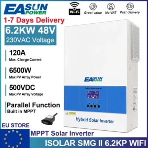 EASUN 6200W 2000W Hybrid Solar Inverter 12V 48V MPPT 120A Battery Charger Controller Pure Sine Wave Off Grid Inverter With WIFI - AliExpress 13 - Color : SMG II 6.2KP 48V WIFI-Parallel - Ships From : PL