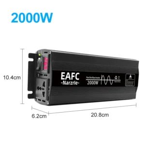 EAFC  Pure Sine Wave Inverter DC12V to AC 220V Auto Converter Power Inverter4000W 3000W 2000W Voltage Converter Car Solar Power - AliExpress 34 - Color Name : 12V 2000W EU