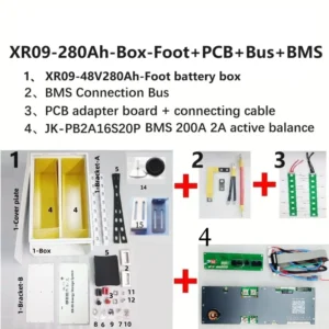 XR09-48V280AH DIY Kit Lifepo4 Lithium Battery BOX 48V 15KWH With EVE CATL 280AH 302AH JK BMS Solar Home Energy Storage system - AliExpress 44 - Color : XR09280FootPCBBUSBMS - Ships From : China Mainland