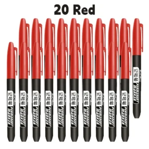 6 PCS Permanent Marker Pen Manga Drawing Markers Black Blue Red Waterproof Ink Sketch Pens Stationery Art School Supplies - AliExpress 21 - Color : Red-20PCS